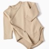 Pack of 4 Cotton Wrapover Bodysuits for Newborns and Babies 'Pastel', White/Beige