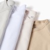 Pack of 4 Cotton Wrapover Bodysuits for Newborns and Babies 'Pastel', White/Beige