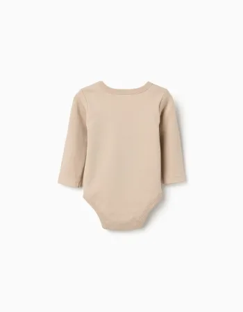 Pack of 4 Cotton Bodysuits for Newborns and Babies 'Pastel', White/Beige