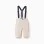 Twill Trousers with Removable Straps for Newborns, Beige