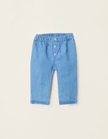 Light Cotton Jeans for Newborns, Blue