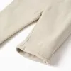 Twill trousers with removable braces for newborn boys, light beige