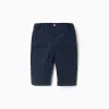 Twill trousers for newborn boys, navy blue
