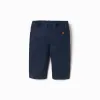 Twill trousers for newborn boys, navy blue
