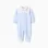 Velours Sleepsuit with Pleated Detail for Newborns, Blue