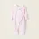 Velours Sleepsuit with Bow and Broderie Anglaise for Newborn Girls, Pink