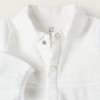 Velours Textured Sleepsuit for Newborns, White