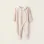 Velours Sleepsuit with Ruffle Collar for Newborn Girls, Beige