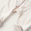 Velours Sleepsuit with Ruffle Collar for Newborn Girls, Beige