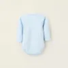 Pack of 4 Cotton Wrapover Bodysuits for Newborns and Babies 'Stars', White/Blue