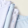 Pack of 4 Cotton Wrapover Bodysuits for Newborns and Babies 'Stars', White/Blue