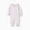 Cotton gingham sleepsuit for newborn and baby girls, lilac/white