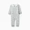 Cotton gingham sleepsuit for newborn and baby boys, light green/white