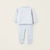 Striped Knitted Set for Newborn Boys, Blue