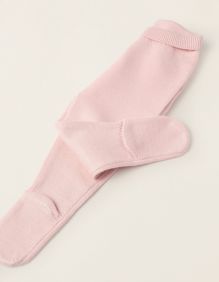 Striped Knitted Set for Newborn Girls, Pink