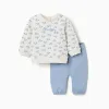 Sweatshirt with Mickey print + trousers for newborn boys, white/blue