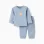 Sweatshirt with embroidered sun + trousers for newborn boys, blue