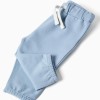Sweatshirt with embroidered sun + trousers for newborn boys, blue