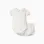 Cotton bodysuit + striped shorts B&S for newborns, white/yellow/blue