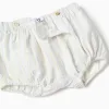 Cotton bodysuit + striped shorts B&S for newborns, white/yellow/blue