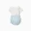 2-In-1 jumpsuit in cotton and linen for newborn boys, white/light blue