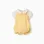 Cotton bodysuit and romper set B&S for newborn girls, yellow/beige