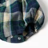 Bodysuit + checked shorts B&S for newborn boys, white/blue/green/beige