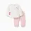 Brushed set with Minnie print for newborn girls, white/light pink