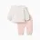 Brushed set with floral print for newborn girls, white/light pink