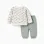 Brushed set with house and tree motif for newborns, white/green