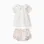 Cotton blouse and bloomers with ruffles for newborn girls, white