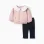 Brushed sweatshirt and leggings set for newborn girls, pink/navy blue