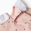 Brushed sweatshirt and leggings set for newborn girls, pink/navy blue
