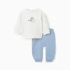Brushed jogging set Winnie the Pooh for newborn boys, white/blue