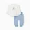 Brushed jogging set Winnie the Pooh for newborn boys, white/blue