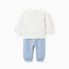 Brushed jogging set Winnie the Pooh for newborn boys, white/blue