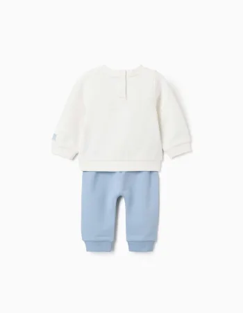 Brushed jogging set Winnie the Pooh for newborn boys, white/blue