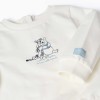 Brushed jogging set Winnie the Pooh for newborn boys, white/blue