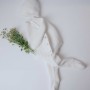 3-piece knitted cotton set for newborns, white