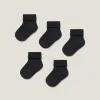 Pack of 5 Pairs of Cuffed Socks for Baby, Dark Blue