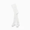High-Waist Cotton Tights for Newborns, White