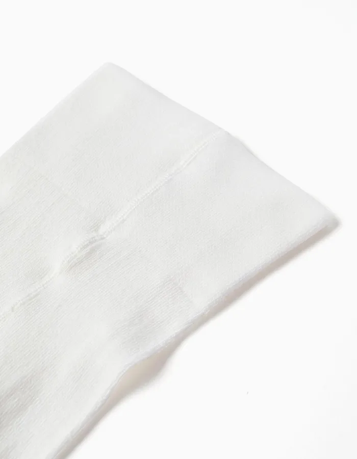 High-Waist Cotton Tights for Newborns, White