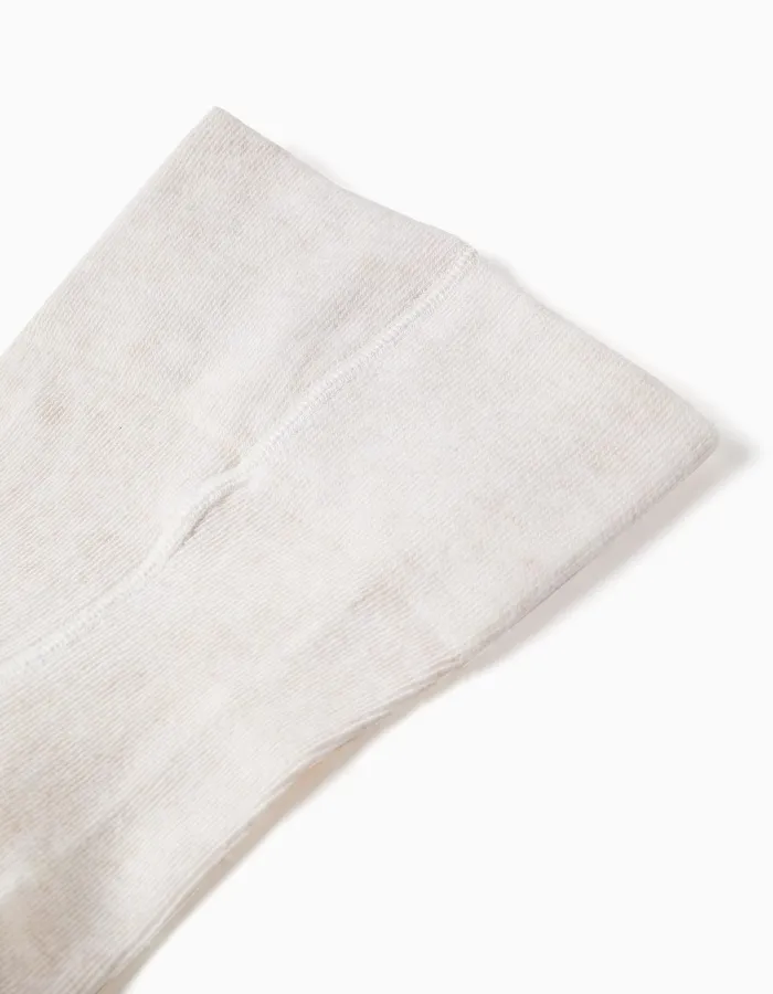 High-Waist Cotton Tights for Newborns, Beige