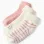 3 pairs socks with terry lining for newborn and baby girls, white/pink