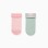 Pack of 2 non-slip terry socks for baby girls, light green/pink