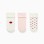 3 terry socks with hearts and flowers for newborn girls, white/pink