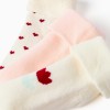 3 terry socks with hearts and flowers for newborn girls, white/pink