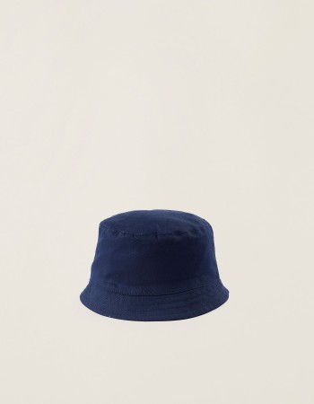 Twill Hat with Side Straps for Newborns and Babies, Dark Blue