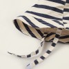 Striped Twill Hat with Side Straps for Newborns and Babies, Beige/Blue