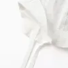 Cotton sun hat with broderie anglaise for newborn girls, white